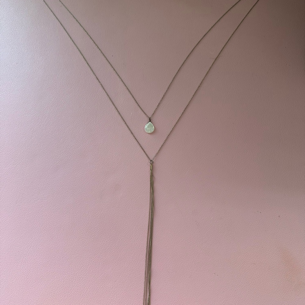 Perfect Holiday Gift Double Strand Drop & Chain Tassel Necklace